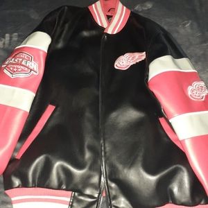 Detroit Red Wings Carl Banks faux leather jacket